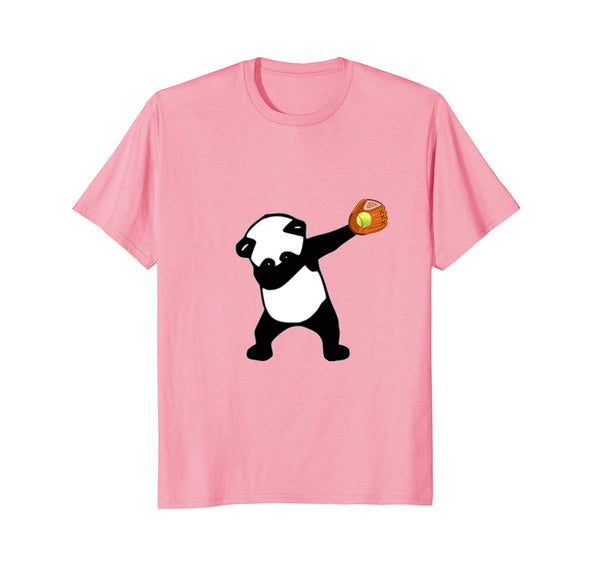 Hotest Dabbing Panda Bear Softball Baseball Glove Sport Tee  T-Shirt Pink