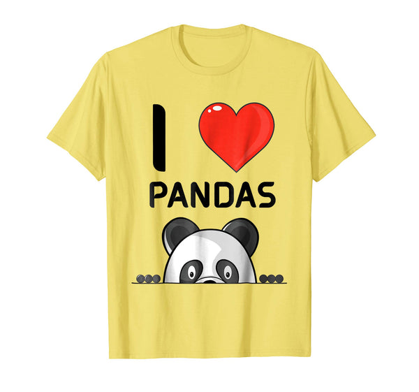 Hotest I Love Pandas Cute Giant Panda Bear Lovers  T-Shirt Lemon
