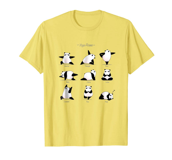 Great Yoga Panda Funny Poses Cool Exercises Gift  T-Shirt Lemon