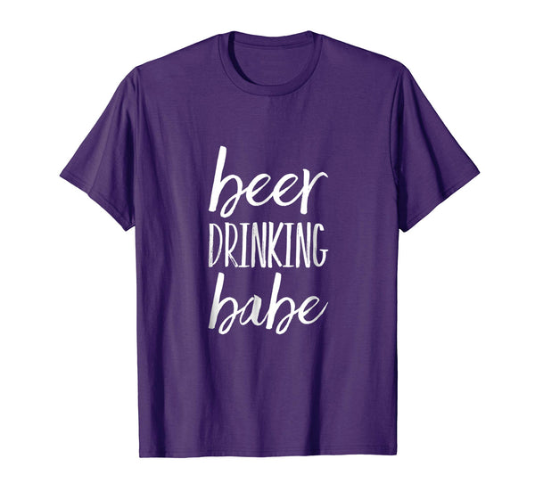 Cutest Beer Drinking Babe  T-Shirt Purple