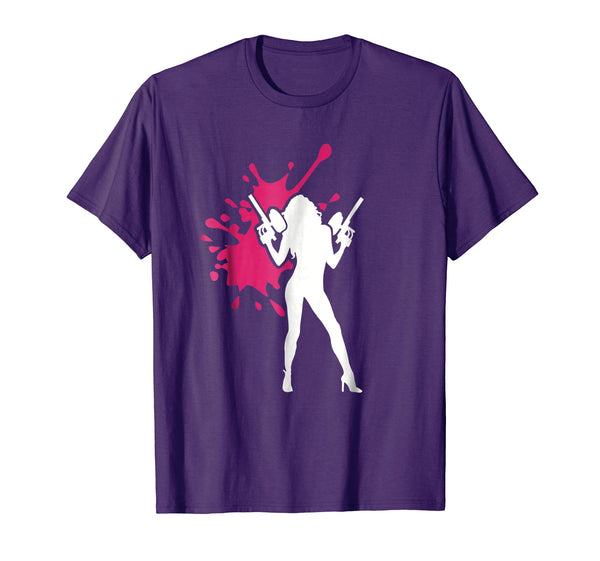 Great Paintball Woman  T-Shirt Purple