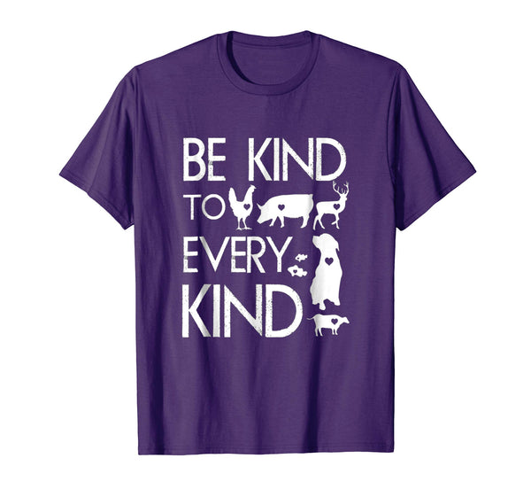 Hotest Be Kind To Every Kind Vegan Vegetarian Animal Lover  T-Shirt Purple