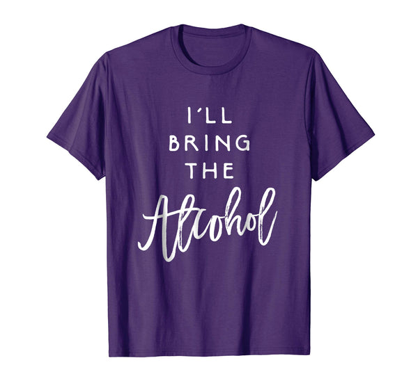Cutest I'll Bring The Alcohol Funny Party Group Tee Drinking  T-Shirt Purple