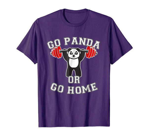 Cute Panda Bear Gym Fitness Panda Gift Weight Lifting  T-Shirt Purple