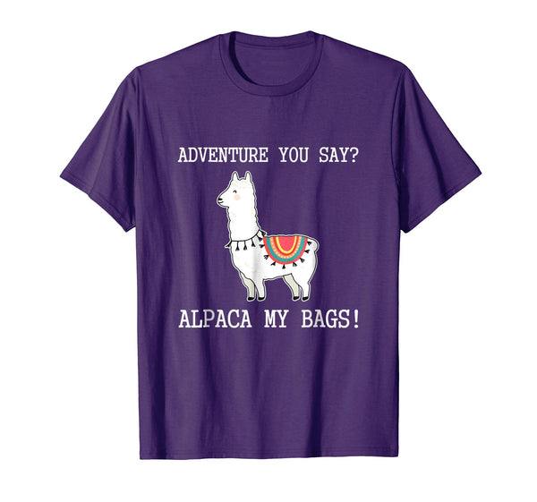 Hotest Alpaca My Bags Bag An Adventure No Prob Llama Gift  T-Shirt Purple