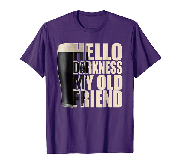 Adorable Hello Darkness My Old Friend Stout Beer  T-Shirt Purple
