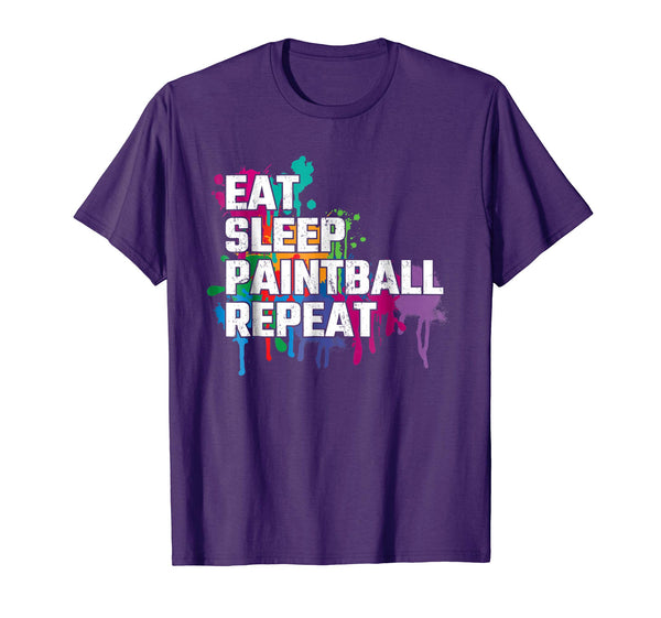Cute Paintball Eat Sleep Paintball Repeat  T-Shirt Purple