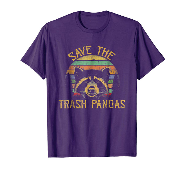 Cool Save The Trash Pandas Funny Racoon Saving Tee  T-Shirt Purple