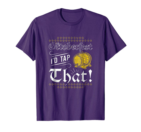 Wonderful Oktoberfest I'd Tap That Funny Beer Lovers Gift  T-Shirt Purple