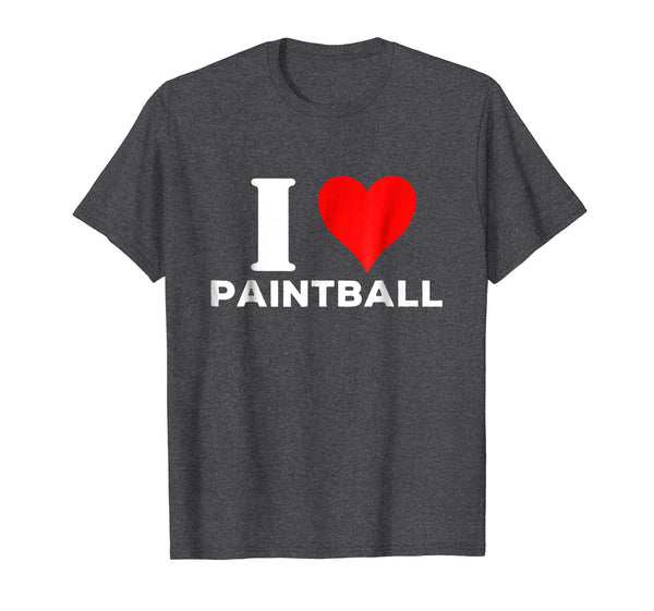 Hot I Love Paintball Competitive Team Shooting Sport  T-Shirt Dark Heather