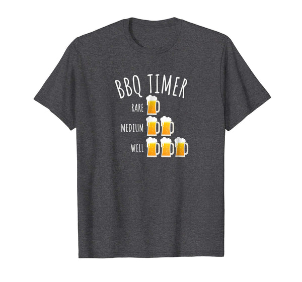Beautiful Bbq Timer Beer Drinking Funny Grilling  T-Shirt Dark Heather