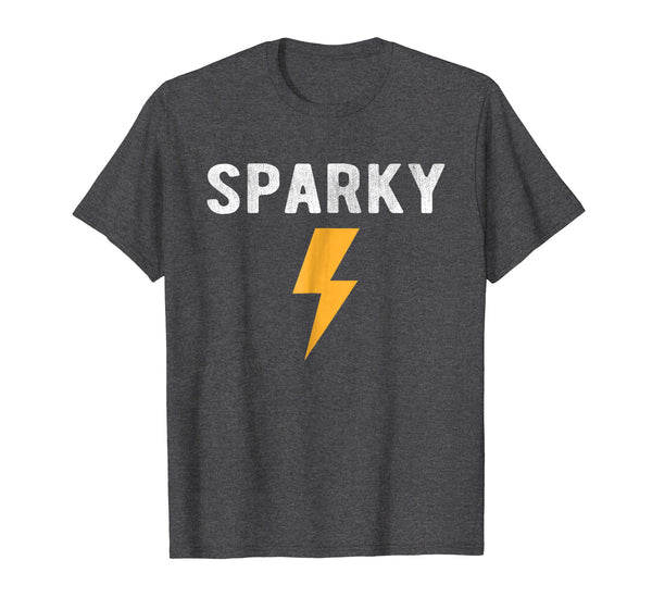 Adorable Electrician Gift Funny Sparky Nickname Lightning Bolt  T-Shirt Dark Heather