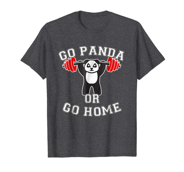Cute Panda Bear Gym Fitness Panda Gift Weight Lifting  T-Shirt Dark Heather