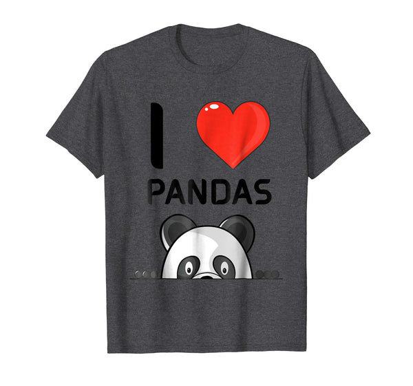 Hotest I Love Pandas Cute Giant Panda Bear Lovers  T-Shirt Dark Heather