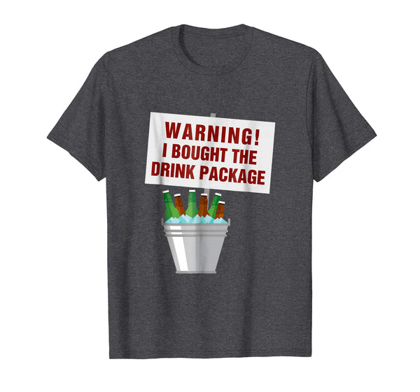 Cute Cruise Ship Caribbean Vacation Partiers Drinking Tee  T-Shirt Dark Heather