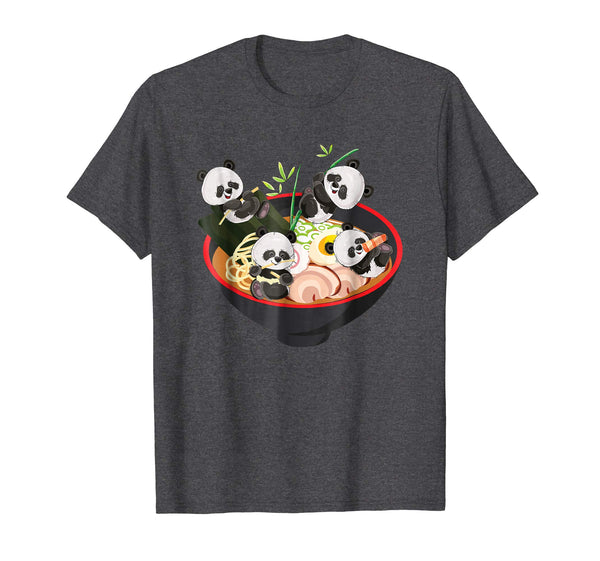 Beautiful Kawaii Japanese Anime Panda Bowl Ramen Noodle Gift  T-Shirt Dark Heather