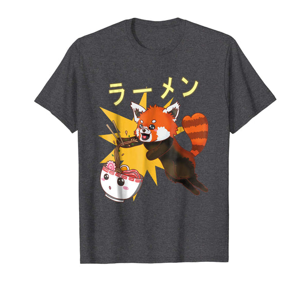 Hot Red Panda Japanese Ramen Noodle Lover Funny  T-Shirt Dark Heather