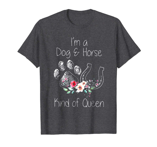 Hot I'm A Dog &amp; Horse Animal Lover Gift  T-Shirt Dark Heather