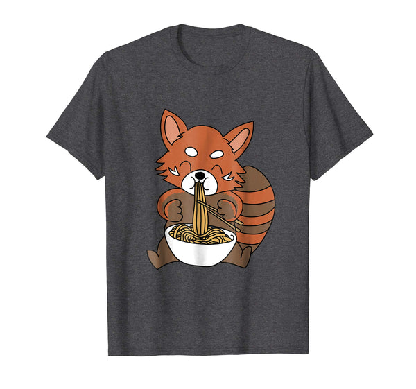Funny Red Panda Loves Ramen Noodles Funny Ramen Life  T-Shirt Dark Heather