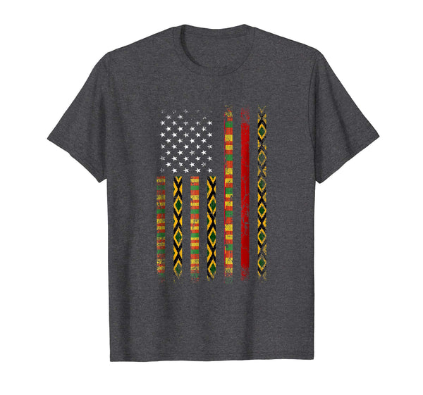 Wonderful African Kente Cloth S American Flag Special Gifts  T-Shirt Dark Heather