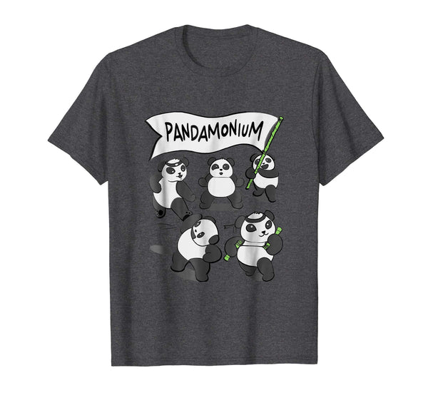 Cute Pandamonium Funny Panda Bear Gift  T-Shirt Dark Heather