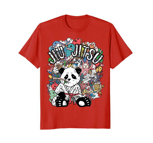 Great Bjj Panda Brazilian Jiu Jitsu  T-Shirt Red