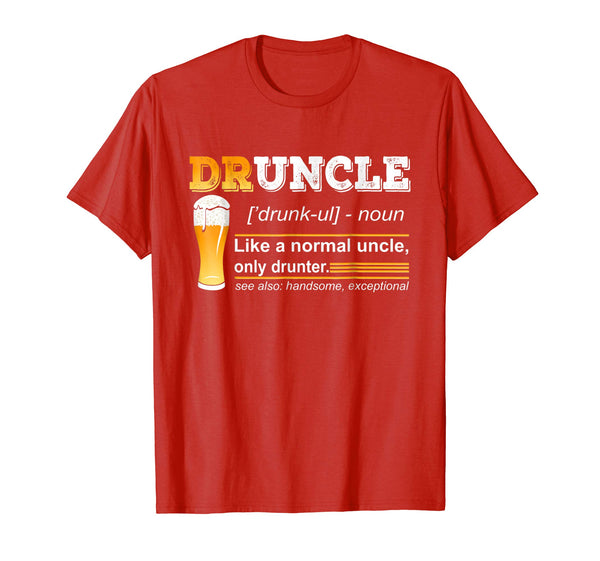 Cutest Druncle Beer Gift For Men  T-Shirt Red