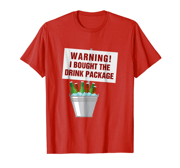 Cute Cruise Ship Caribbean Vacation Partiers Drinking Tee  T-Shirt Red