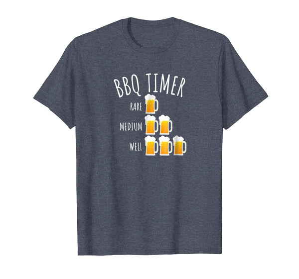 Beautiful Bbq Timer Beer Drinking Funny Grilling  T-Shirt Heather Blue
