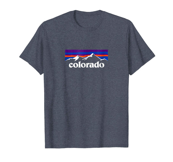 Wonderful Colorado Mountains Outdoor Flag Design Mcma  T-Shirt Heather Blue