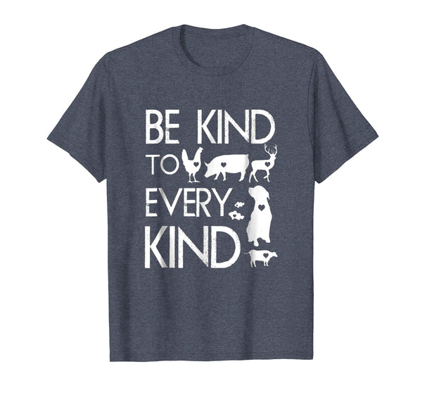 Hotest Be Kind To Every Kind Vegan Vegetarian Animal Lover  T-Shirt Heather Blue