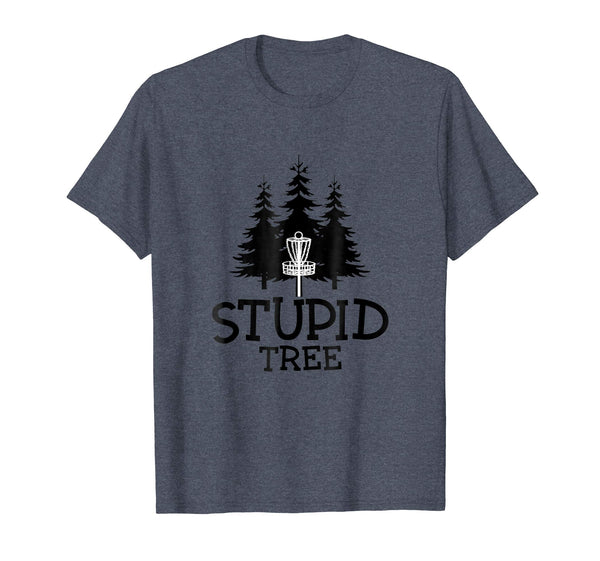 Hotest Stupid Tree Disc Golf Funny Frisbee Golf Tee  T-Shirt Heather Blue