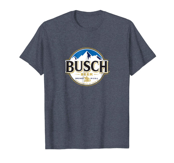 Hot Busch Beer Logo Tee  T-Shirt Heather Blue