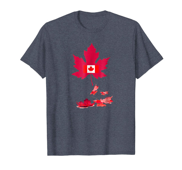 Hot Canada Flag  T-Shirt Heather Blue