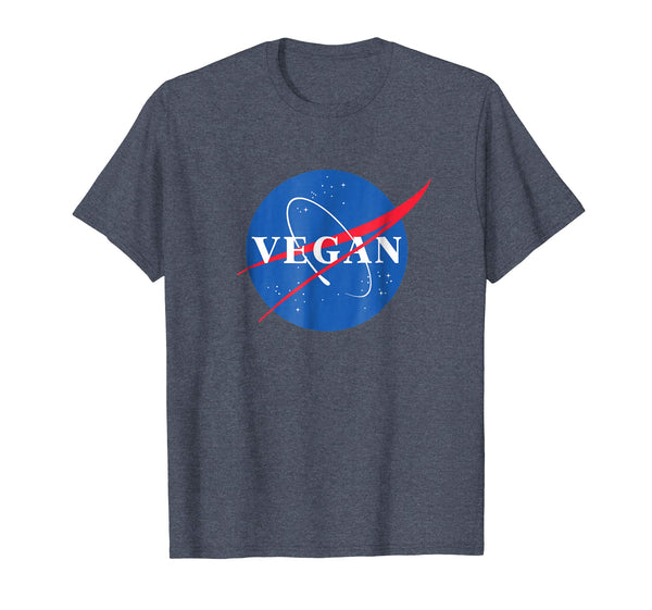 Cool Vegan Logo Nasa Classic Retro  T-Shirt Heather Blue