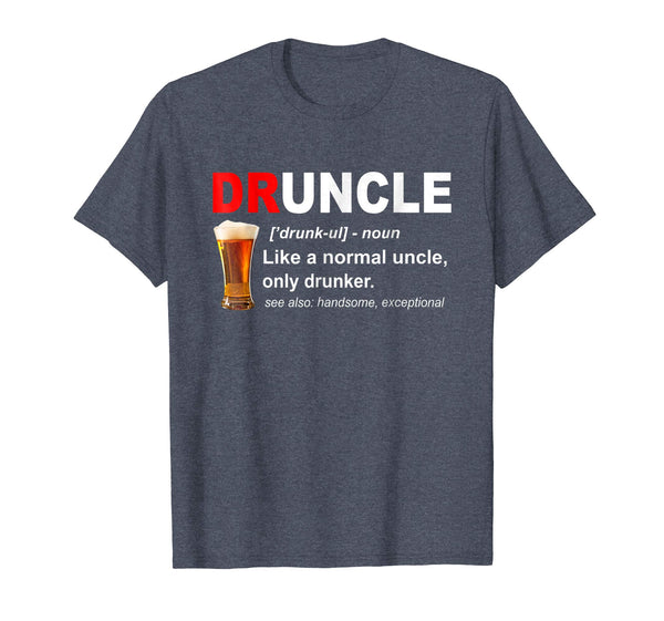 Wonderful Funny Druncle Beer Gift For Men  T-Shirt Heather Blue