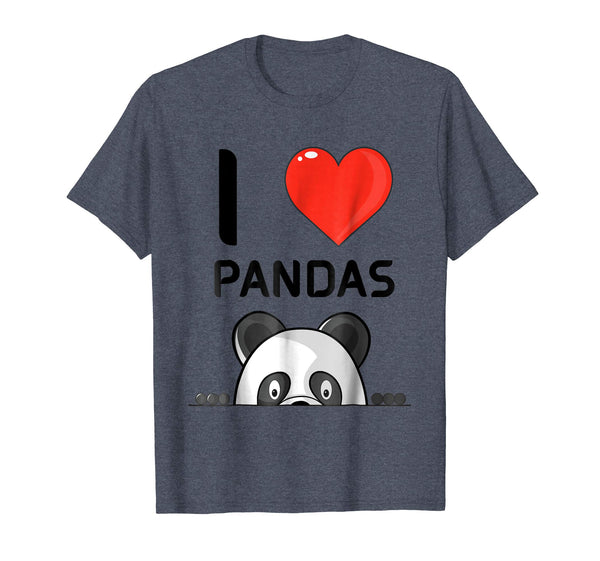 Hotest I Love Pandas Cute Giant Panda Bear Lovers  T-Shirt Heather Blue