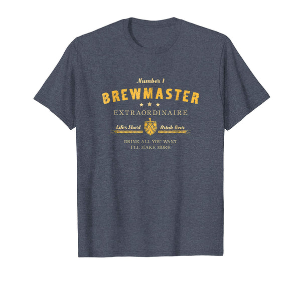 Great Brewmaster Home Brewing Beer Brewer Tee Gift Idea  T-Shirt Heather Blue