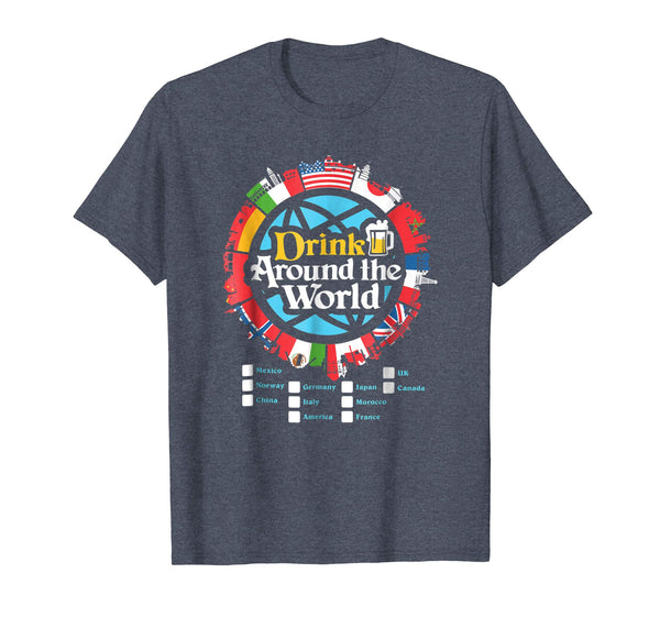 Wonderful Adult Vacation Drinking  T-Shirt Heather Blue
