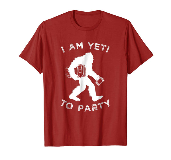Cool Funny Yeti I Am Yeti To Party Abominable Snowman Tee  T-Shirt Cranberry