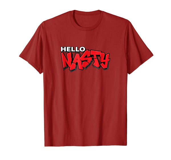Adorable Hello Nasty Paintball Graffiti  T-Shirt Cranberry