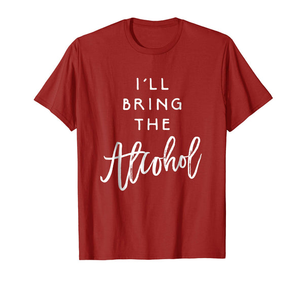 Cutest I'll Bring The Alcohol Funny Party Group Tee Drinking  T-Shirt Cranberry