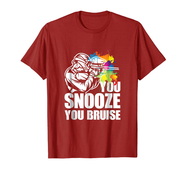 Cutest Funny Paintball You Snooze You Bruise  T-Shirt Cranberry