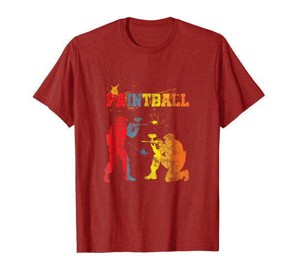 Hot Distressed Paint Ball Splash Paintball Paintballer  T-Shirt Cranberry