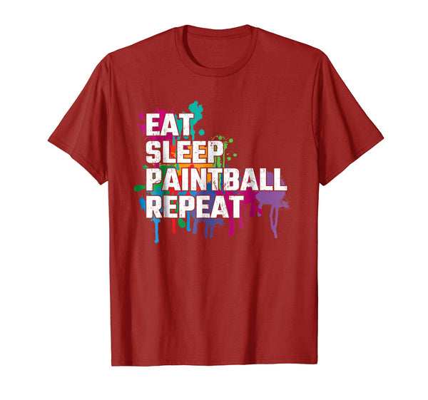 Cute Paintball Eat Sleep Paintball Repeat  T-Shirt Cranberry