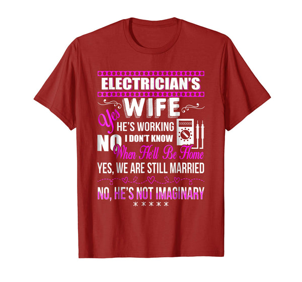 Great Electrician Wife Electrician  T-Shirt Cranberry