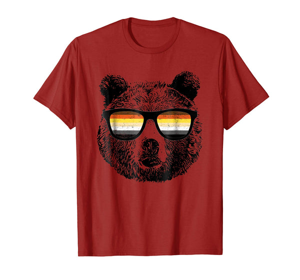 Cute Gay Bear With Sunglasses  T-Shirt Cranberry