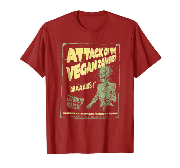Great Vegan Attack Of Vegan Zombie For Vegetarian Tee  T-Shirt Cranberry