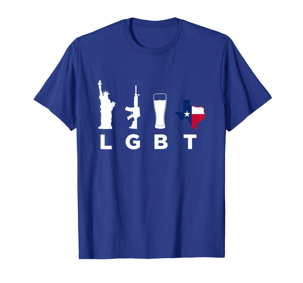Great Liberty Guns Beers Texas Support Funny Parody Lgbt  T-Shirt Royal Blue