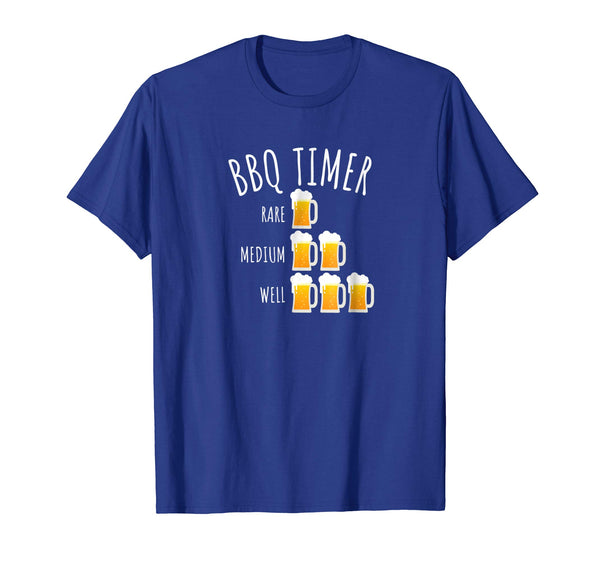 Beautiful Bbq Timer Beer Drinking Funny Grilling  T-Shirt Royal Blue